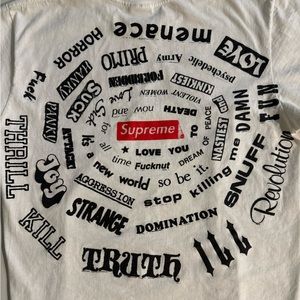 Supreme spiral tee white small